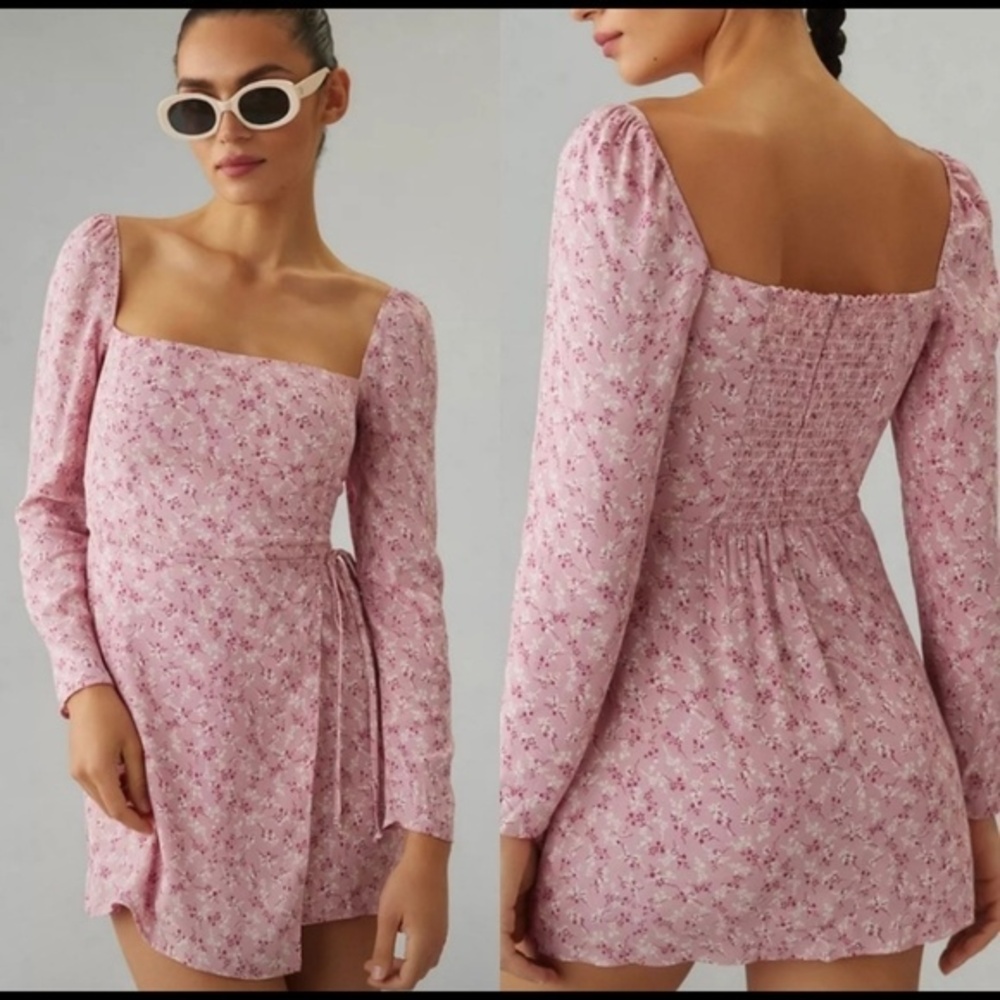 Reformation Pink Floral Mini Dress